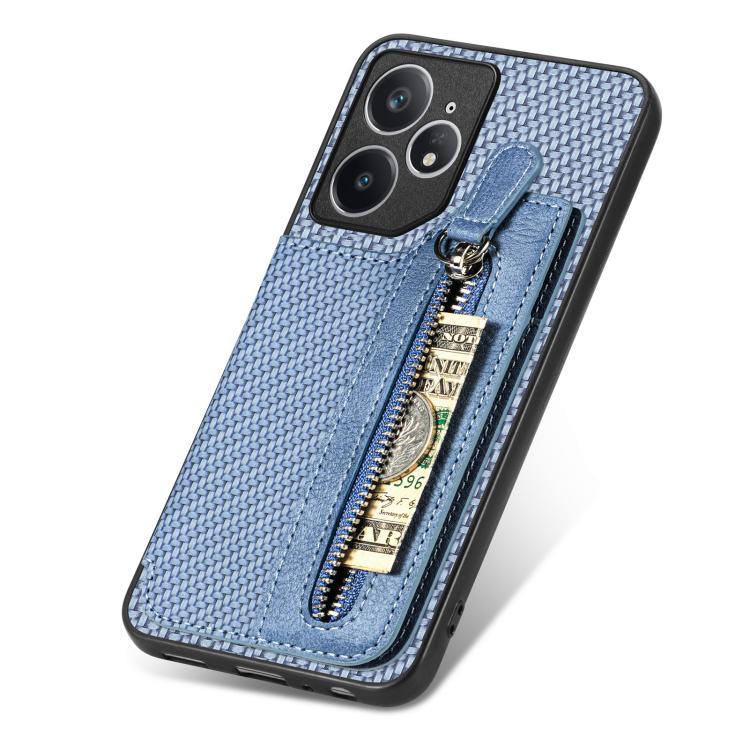 For Realme Neo7 Carbon Fiber Horizontal Flip Zipper Wallet Phone Case