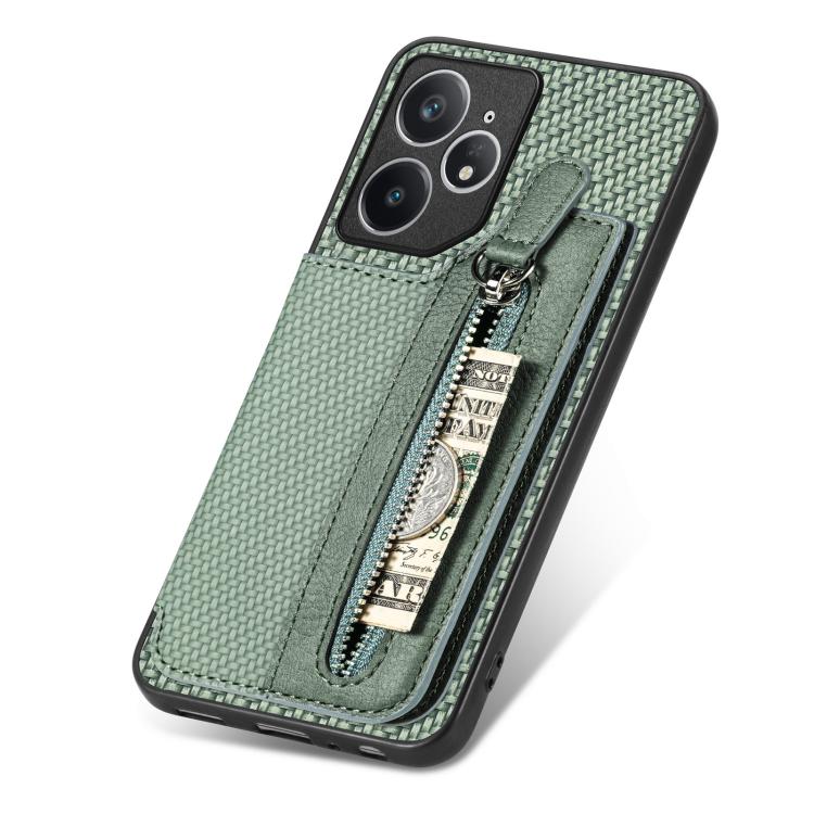 For Realme Neo7 Carbon Fiber Horizontal Flip Zipper Wallet Phone Case