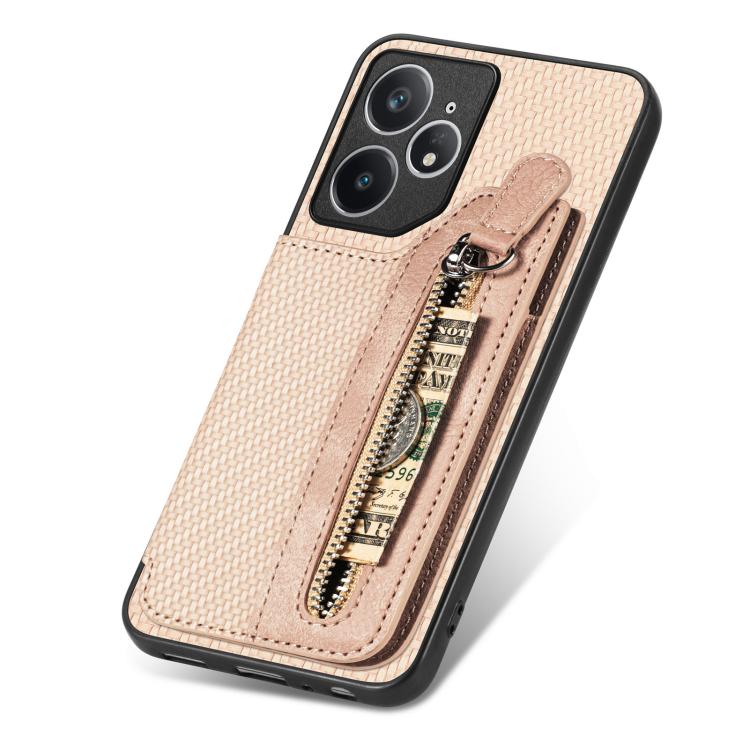 For Realme Neo7 Carbon Fiber Horizontal Flip Zipper Wallet Phone Case
