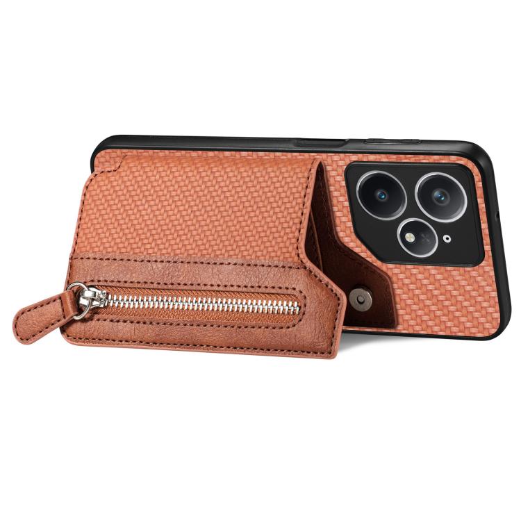For Realme Neo7 Carbon Fiber Horizontal Flip Zipper Wallet Phone Case