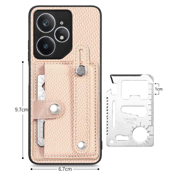For Realme Neo7 Wristband Kickstand Wallet Back Phone Case with Tool Knife