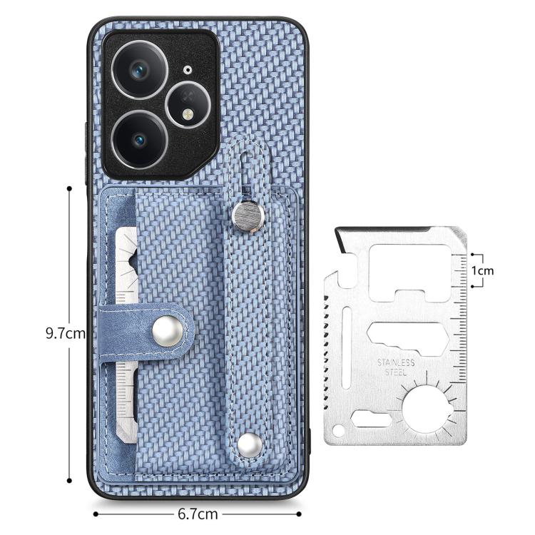 For Realme Neo7 Wristband Kickstand Wallet Back Phone Case with Tool Knife
