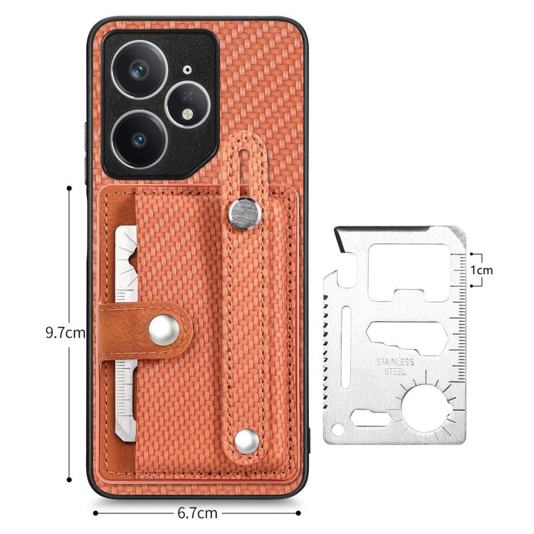 For Realme Neo7 Wristband Kickstand Wallet Back Phone Case with Tool Knife