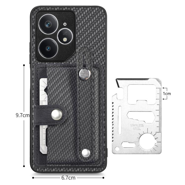 For Realme Neo7 Wristband Kickstand Wallet Back Phone Case with Tool Knife