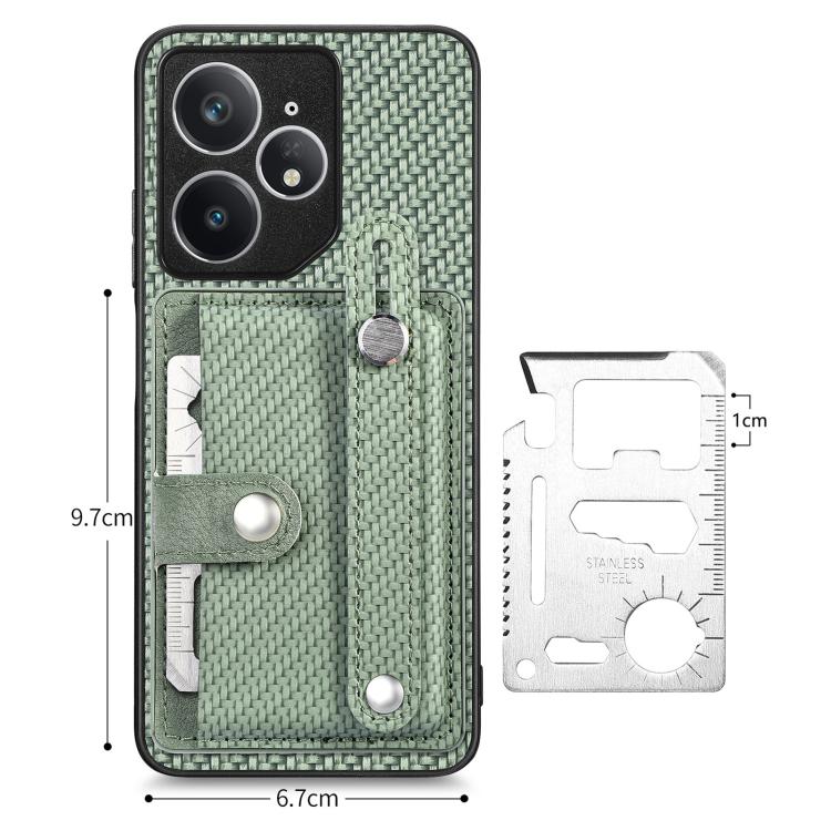 For Realme Neo7 Wristband Kickstand Wallet Back Phone Case with Tool Knife