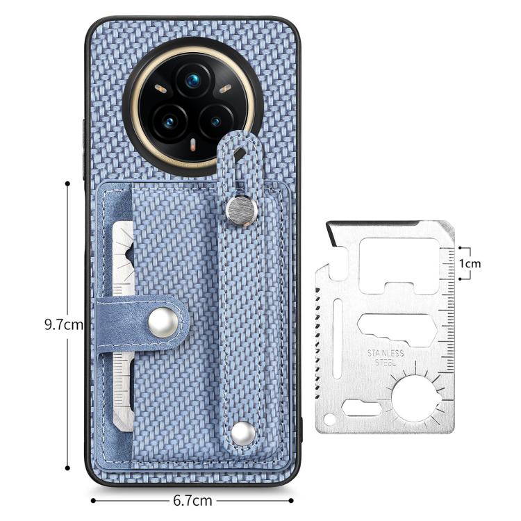 For Realme 14 Pro+ Wristband Kickstand Wallet Back Phone Case with Tool Knife