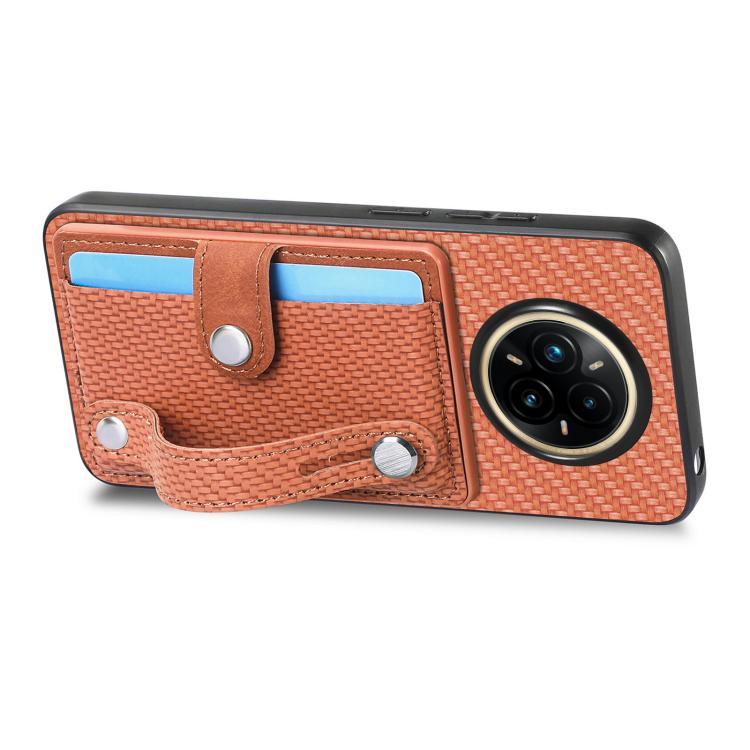 For Realme 14 Pro+ Wristband Kickstand Wallet Back Phone Case with Tool Knife