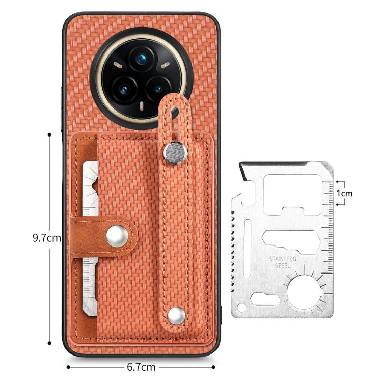 For Realme 14 Pro+ Wristband Kickstand Wallet Back Phone Case with Tool Knife