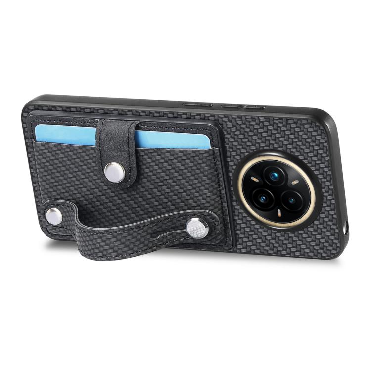 For Realme 14 Pro+ Wristband Kickstand Wallet Back Phone Case with Tool Knife