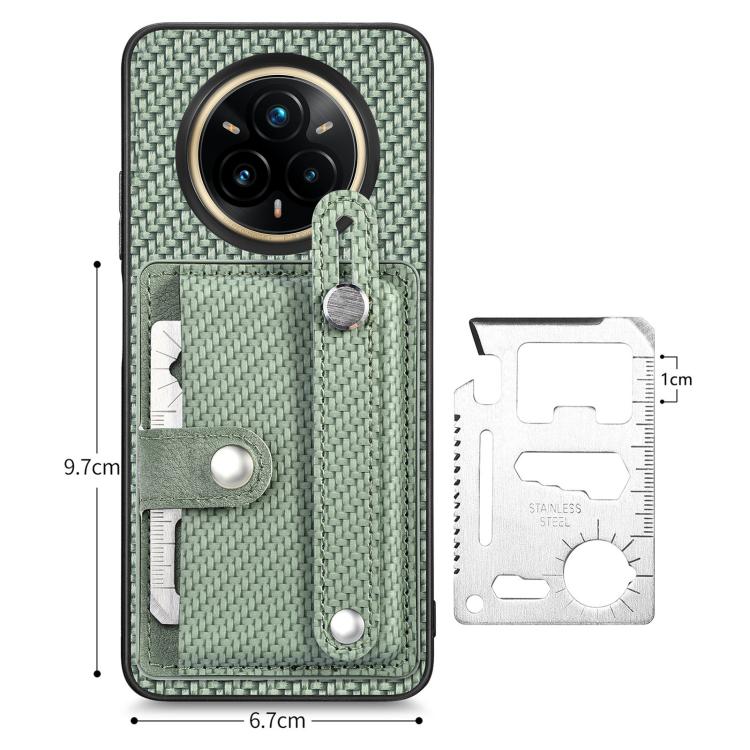 For Realme 14 Pro+ Wristband Kickstand Wallet Back Phone Case with Tool Knife