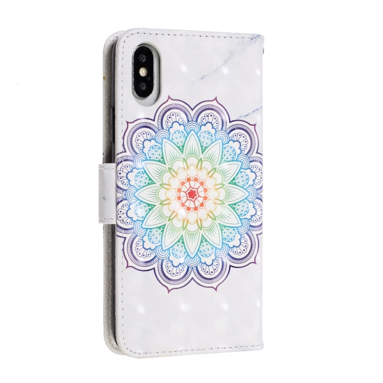For iPhone X / XS 3D Visual Painting Left And Right Open Leather Case  with Bracket & Card Slot & Wallet & Bracelet