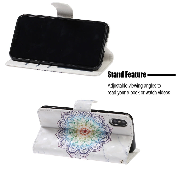 For iPhone X / XS 3D Visual Painting Left And Right Open Leather Case  with Bracket & Card Slot & Wallet & Bracelet
