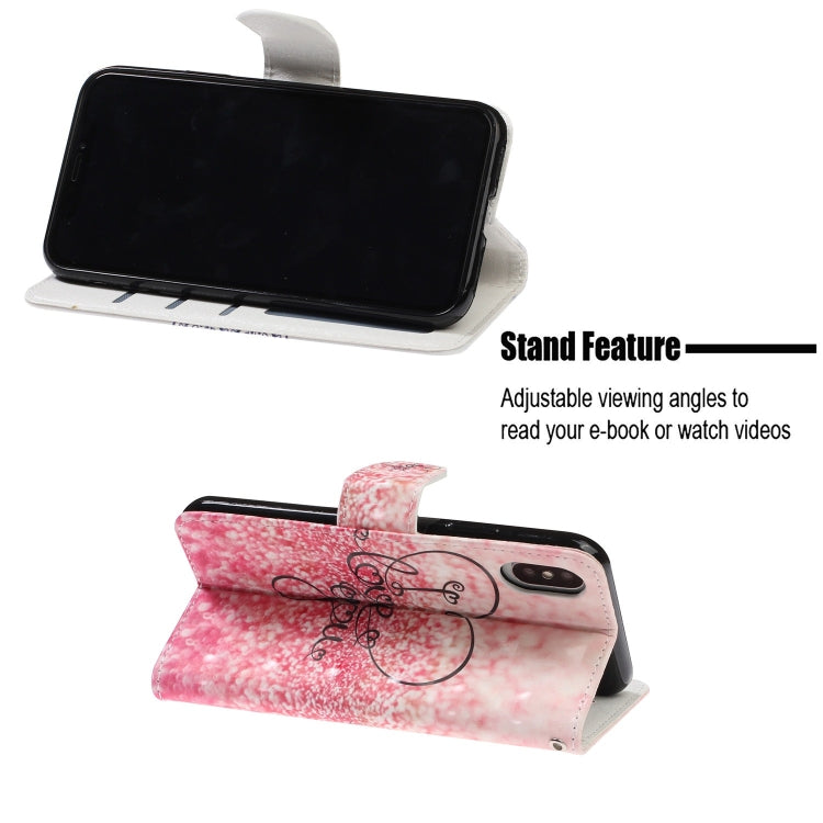 For iPhone X / XS 3D Visual Painting Left And Right Open Leather Case  with Bracket & Card Slot & Wallet & Bracelet
