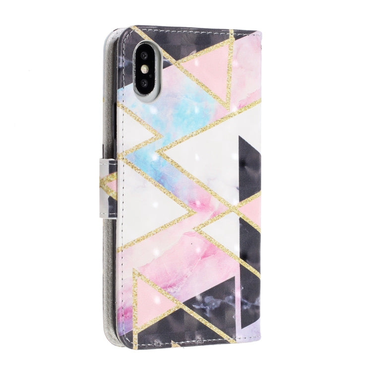For iPhone X / XS 3D Visual Painting Left And Right Open Leather Case  with Bracket & Card Slot & Wallet & Bracelet