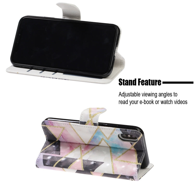 For iPhone X / XS 3D Visual Painting Left And Right Open Leather Case  with Bracket & Card Slot & Wallet & Bracelet