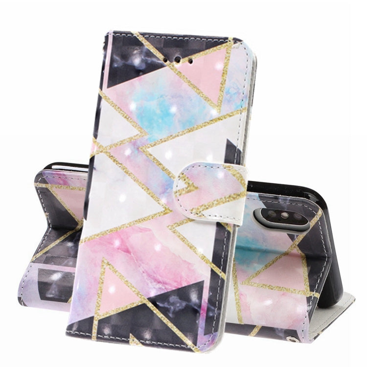 For iPhone X / XS 3D Visual Painting Left And Right Open Leather Case  with Bracket & Card Slot & Wallet & Bracelet