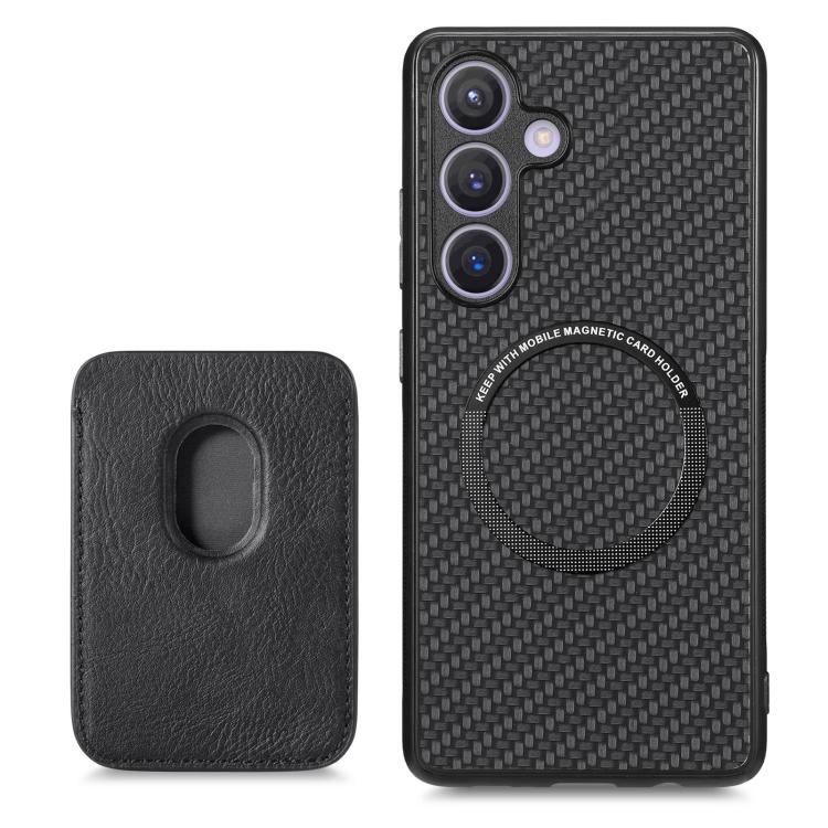 For Samsung Galaxy A37 5G Carbon Fiber Leather Card Magsafe Phone Case