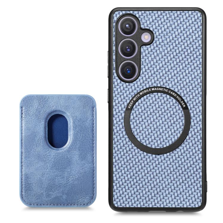 For Samsung Galaxy A37 5G Carbon Fiber Leather Card Magsafe Phone Case