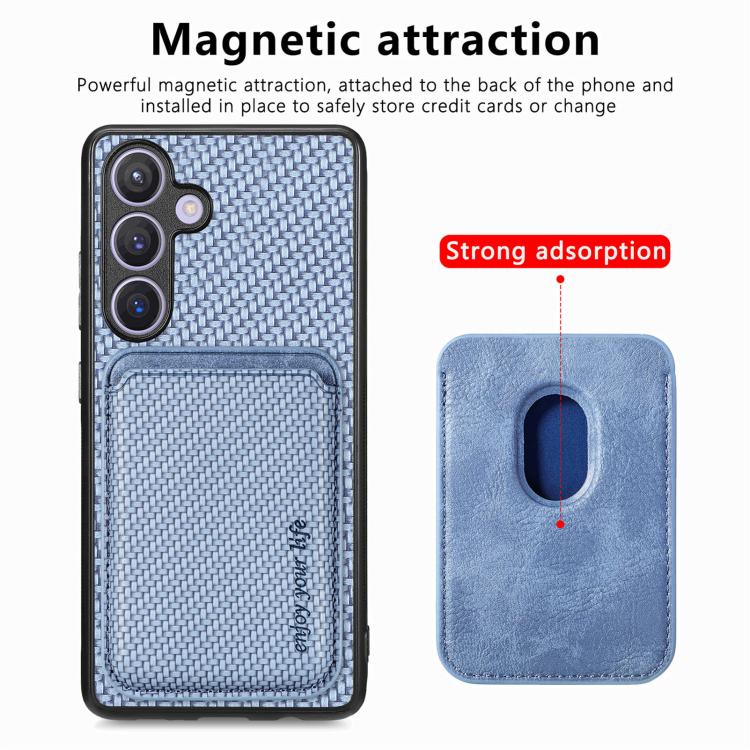 For Samsung Galaxy A37 5G Carbon Fiber Leather Card Magsafe Phone Case