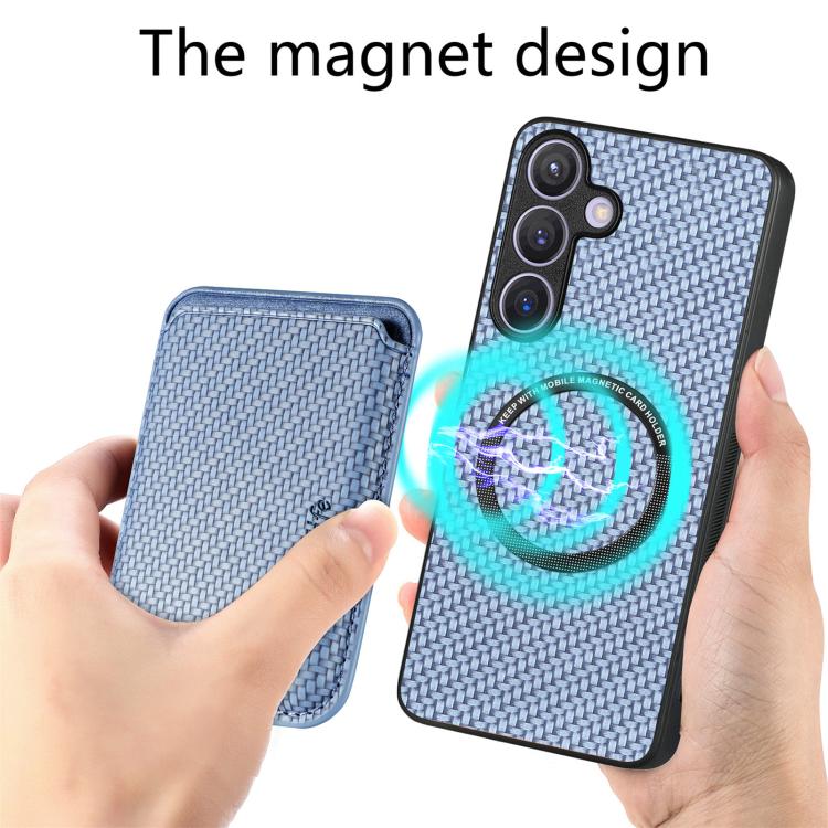 For Samsung Galaxy A37 5G Carbon Fiber Leather Card Magsafe Phone Case