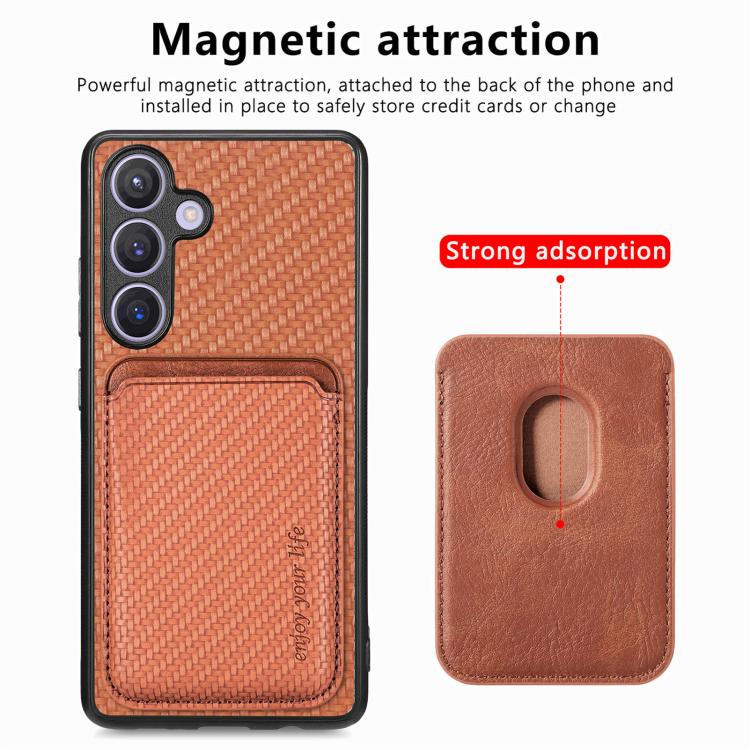 For Samsung Galaxy A37 5G Carbon Fiber Leather Card Magsafe Phone Case