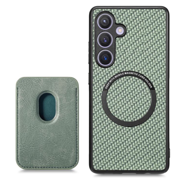 For Samsung Galaxy A37 5G Carbon Fiber Leather Card Magsafe Phone Case