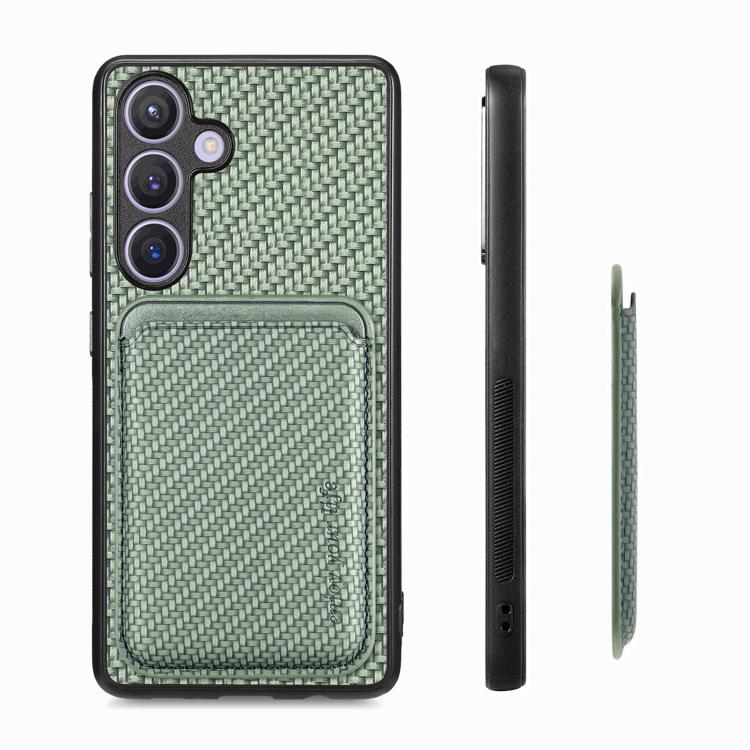 For Samsung Galaxy A37 5G Carbon Fiber Leather Card Magsafe Phone Case