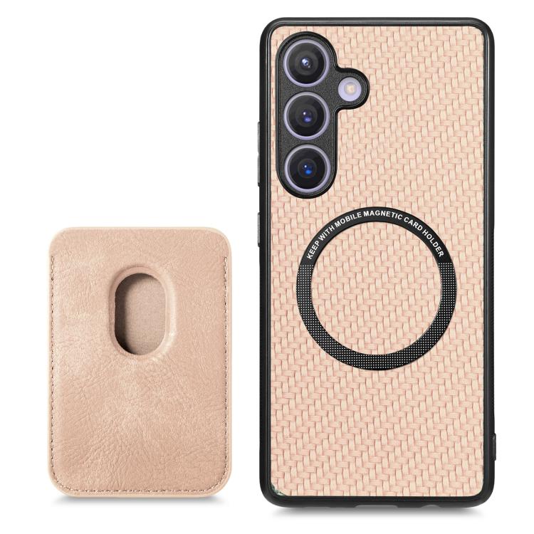 For Samsung Galaxy A37 5G Carbon Fiber Leather Card Magsafe Phone Case