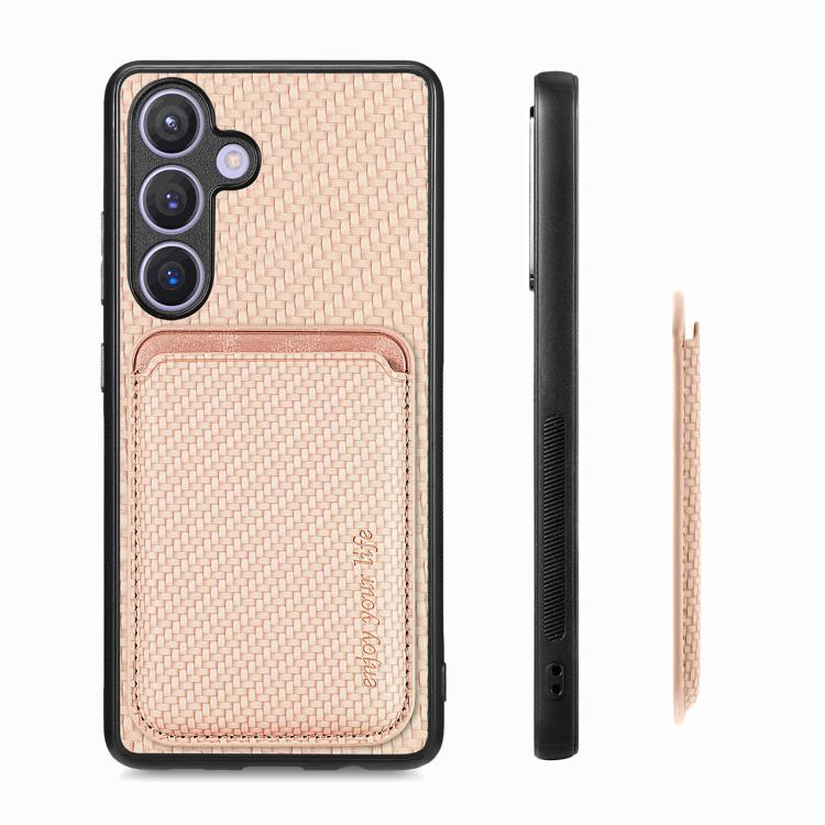 For Samsung Galaxy A37 5G Carbon Fiber Leather Card Magsafe Phone Case