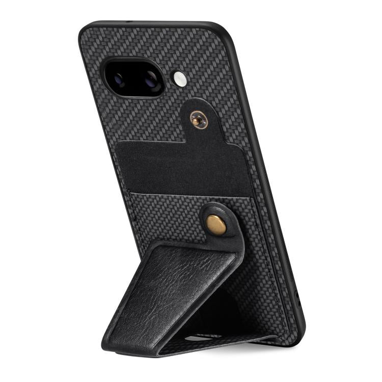 For Google Pixel 9a Carbon Fiber Wallet Flip Card K-shaped Holder Phone Case