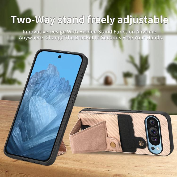 For Google Pixel 10 Pro XL Carbon Fiber Wallet Flip Card K-shaped Holder Phone Case
