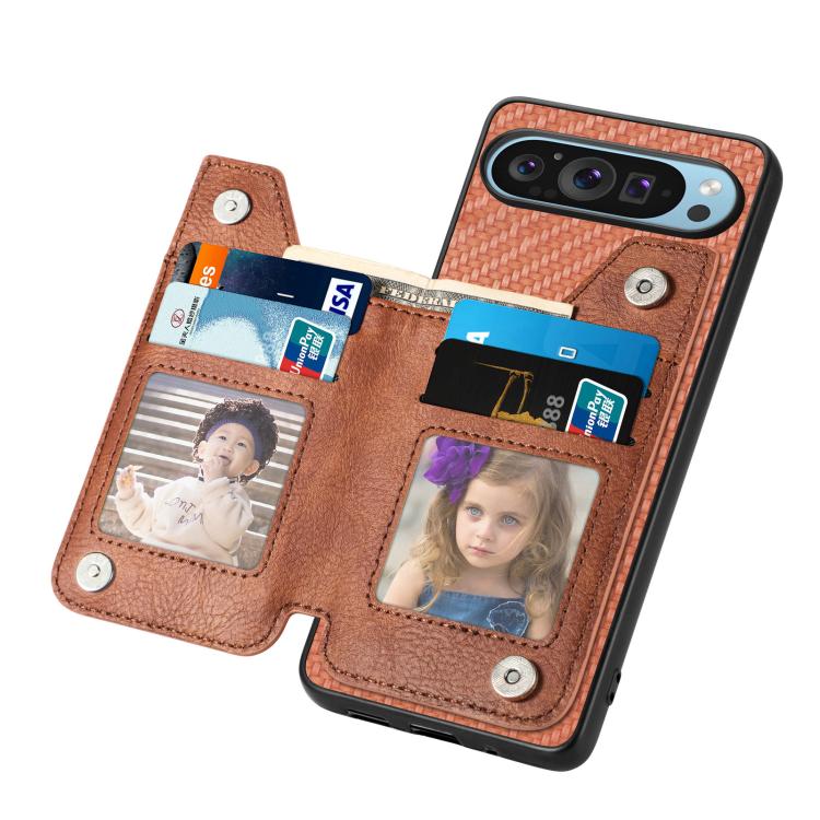 For Google Pixel 10 / 10 Pro Carbon Fiber Horizontal Flip Zipper Wallet Phone Case