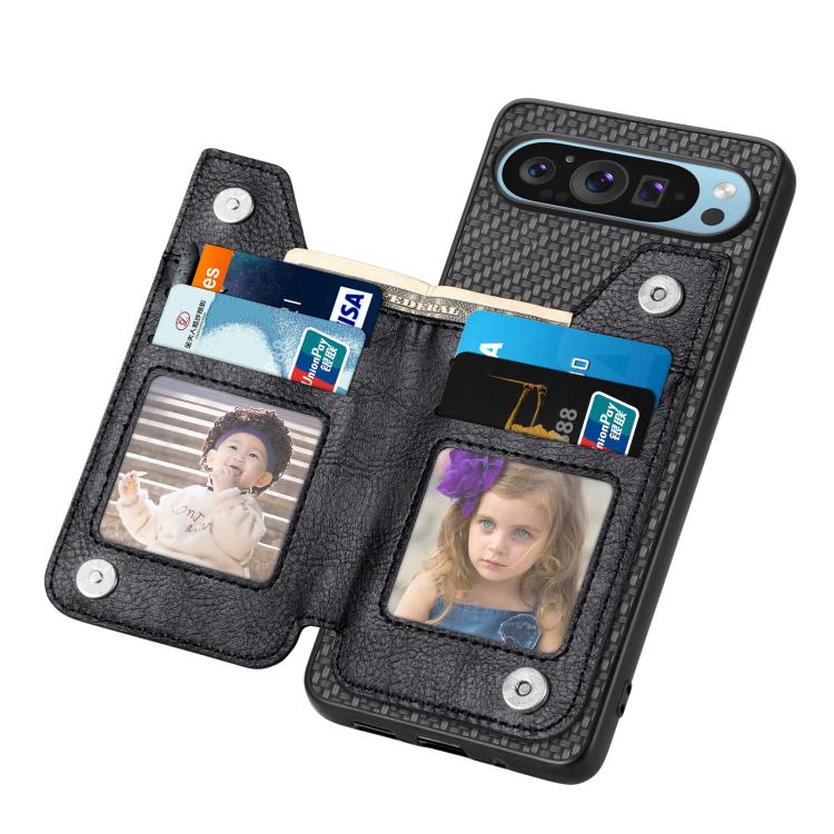 For Google Pixel 10 Pro XL Carbon Fiber Horizontal Flip Zipper Wallet Phone Case