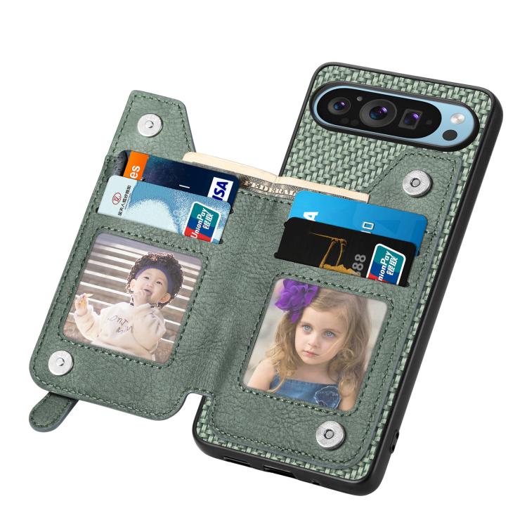 For Google Pixel 10 Pro XL Carbon Fiber Horizontal Flip Zipper Wallet Phone Case