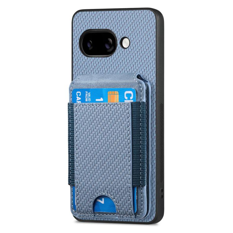 For Google Pixel 9a Carbon Fiber Vertical Flip Wallet Stand Phone Case