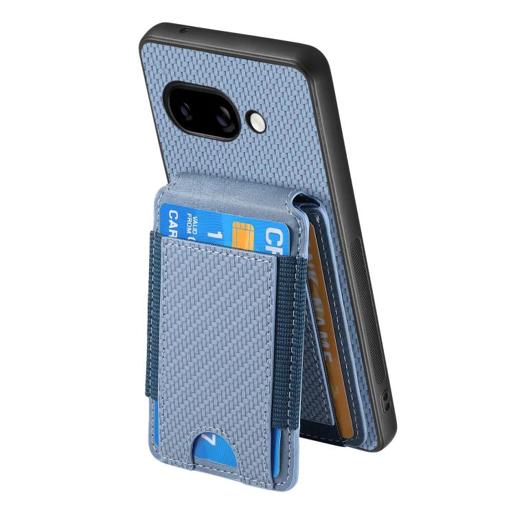 For Google Pixel 9a Carbon Fiber Vertical Flip Wallet Stand Phone Case