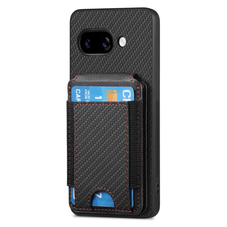 For Google Pixel 9a Carbon Fiber Vertical Flip Wallet Stand Phone Case