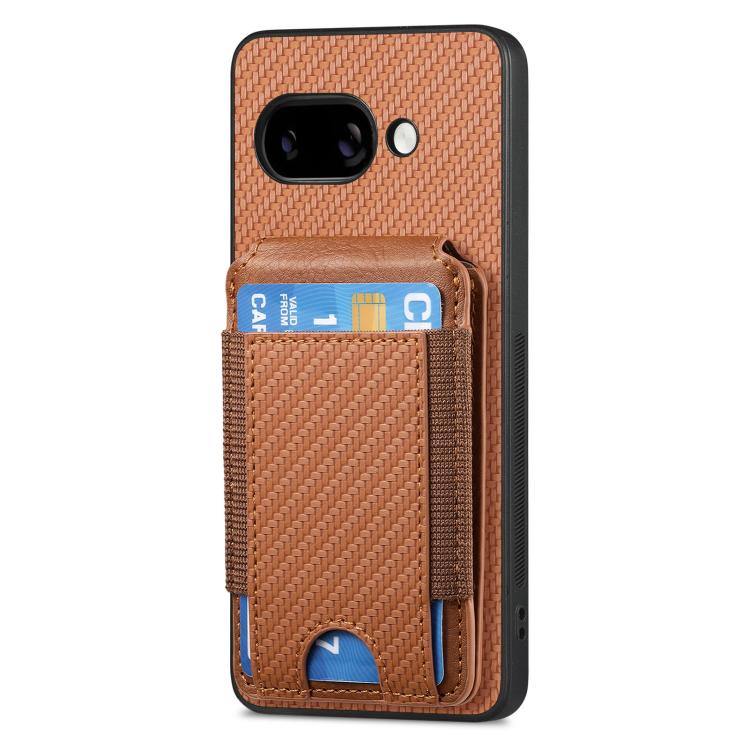 For Google Pixel 9a Carbon Fiber Vertical Flip Wallet Stand Phone Case