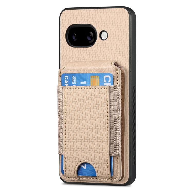 For Google Pixel 9a Carbon Fiber Vertical Flip Wallet Stand Phone Case