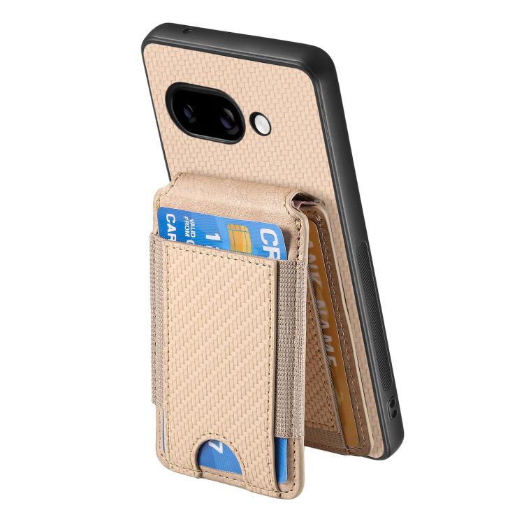 For Google Pixel 9a Carbon Fiber Vertical Flip Wallet Stand Phone Case
