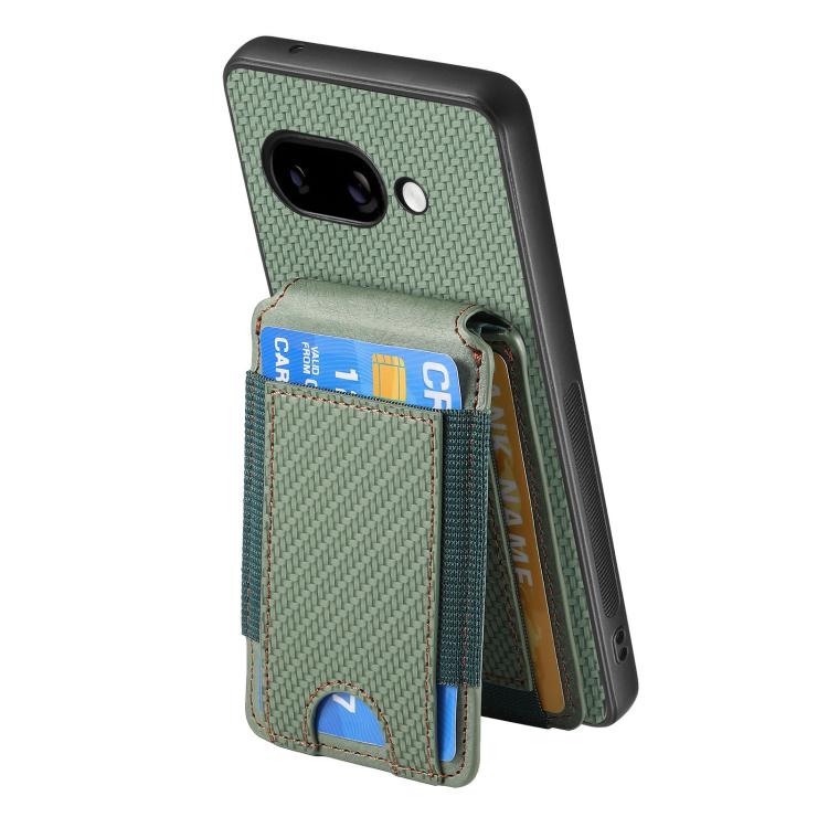 For Google Pixel 9a Carbon Fiber Vertical Flip Wallet Stand Phone Case