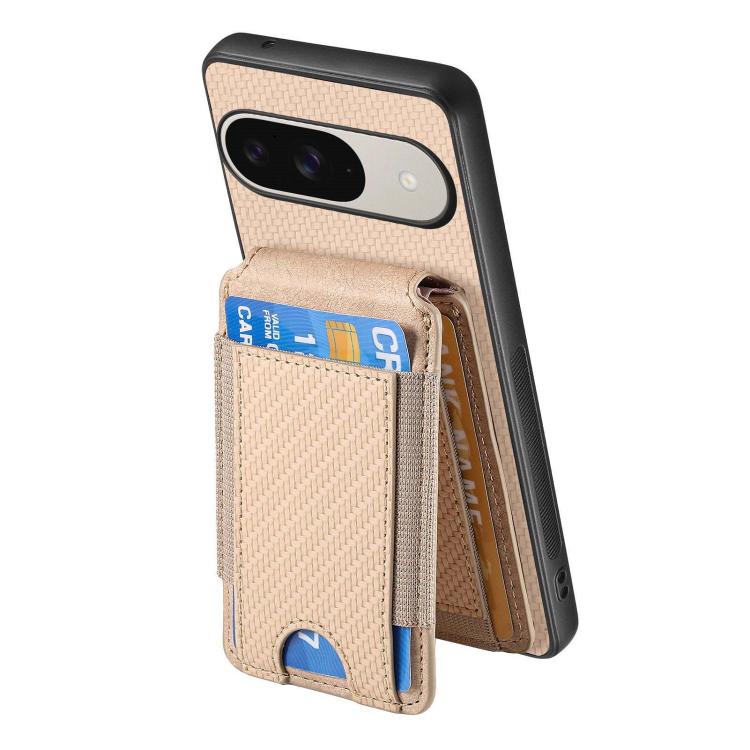For Google Pixel 9 Pro XL Carbon Fiber Vertical Flip Wallet Stand Phone Case