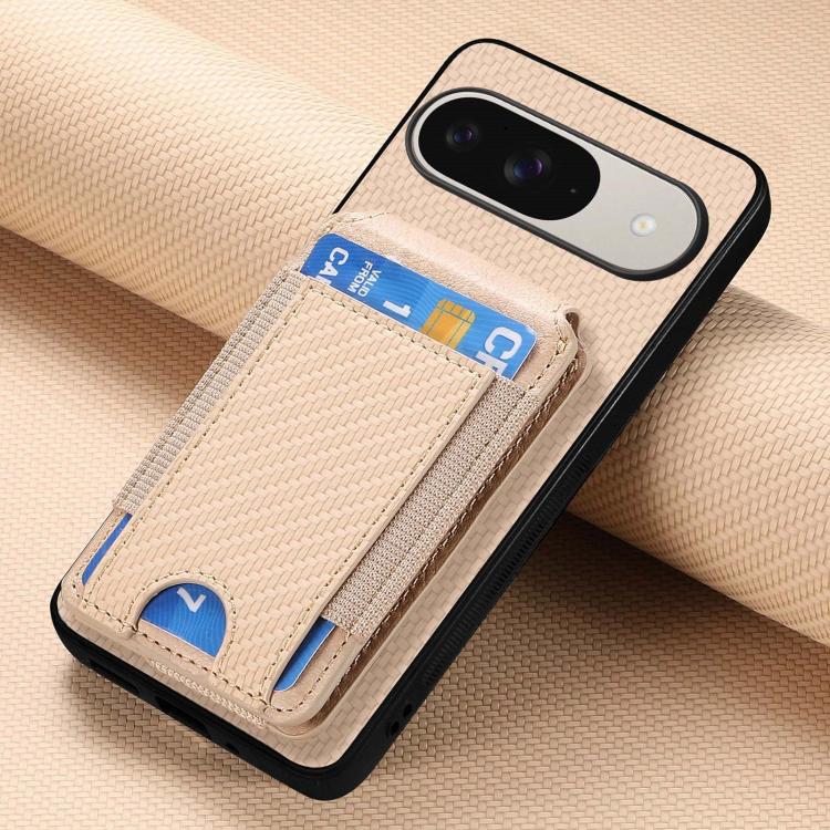 For Google Pixel 9 Pro XL Carbon Fiber Vertical Flip Wallet Stand Phone Case