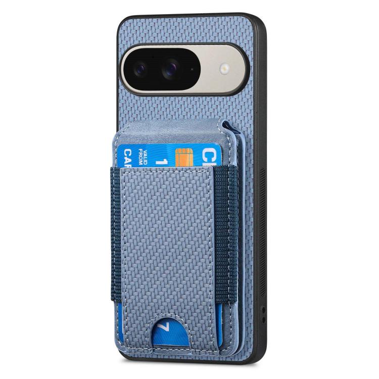 For Google Pixel 10 / 10 Pro Carbon Fiber Vertical Flip Wallet Stand Phone Case
