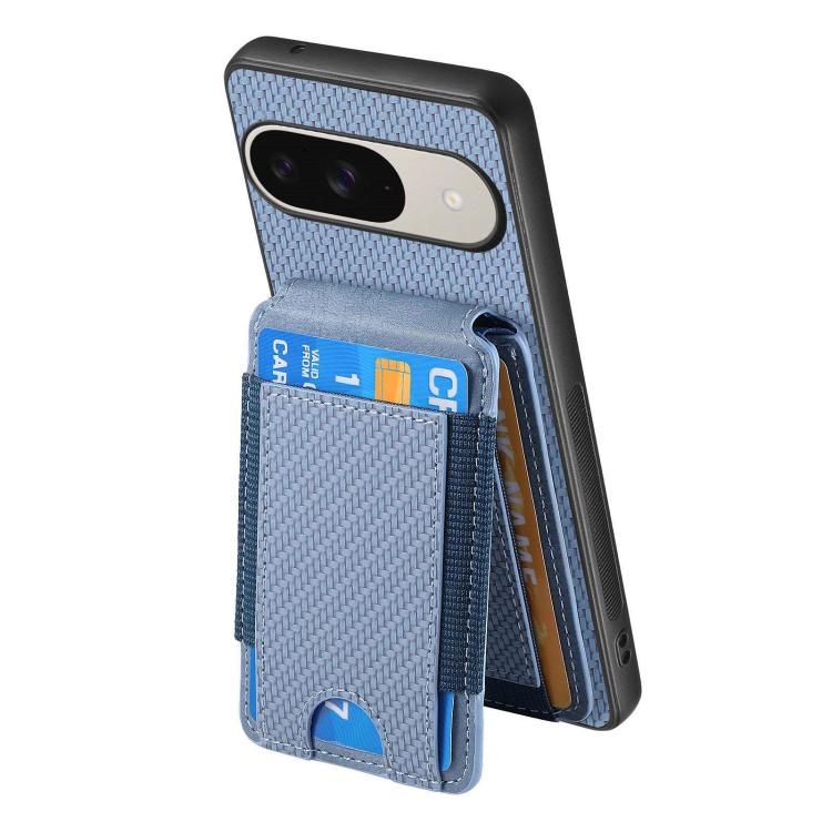 For Google Pixel 10 / 10 Pro Carbon Fiber Vertical Flip Wallet Stand Phone Case