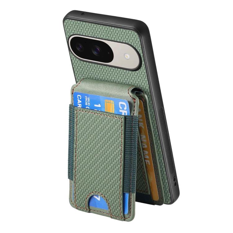 For Google Pixel 10 / 10 Pro Carbon Fiber Vertical Flip Wallet Stand Phone Case