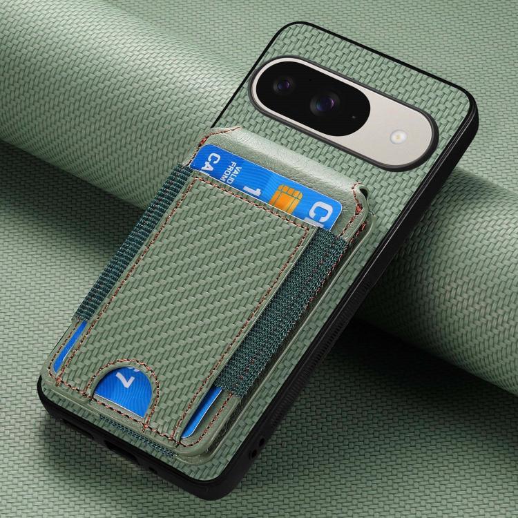For Google Pixel 10 / 10 Pro Carbon Fiber Vertical Flip Wallet Stand Phone Case