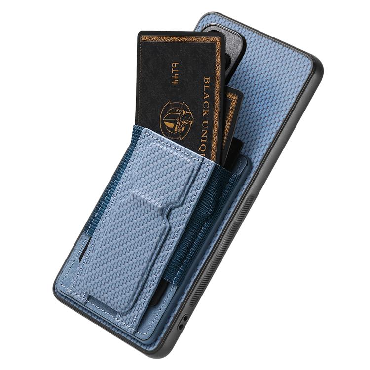 For Google Pixel 9a Carbon Fiber Fold Stand Elastic Card Bag Phone Case