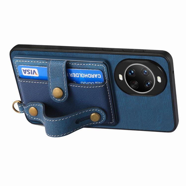 For Huawei nova 14 Retro Cross Wristband Wallet Leather Back Phone Case