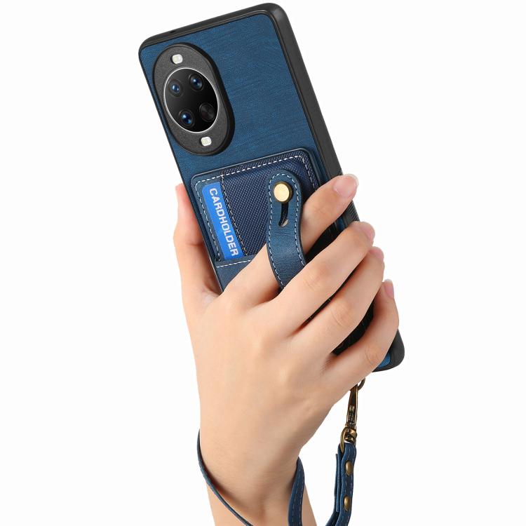 For Huawei nova 14 Retro Cross Wristband Wallet Leather Back Phone Case